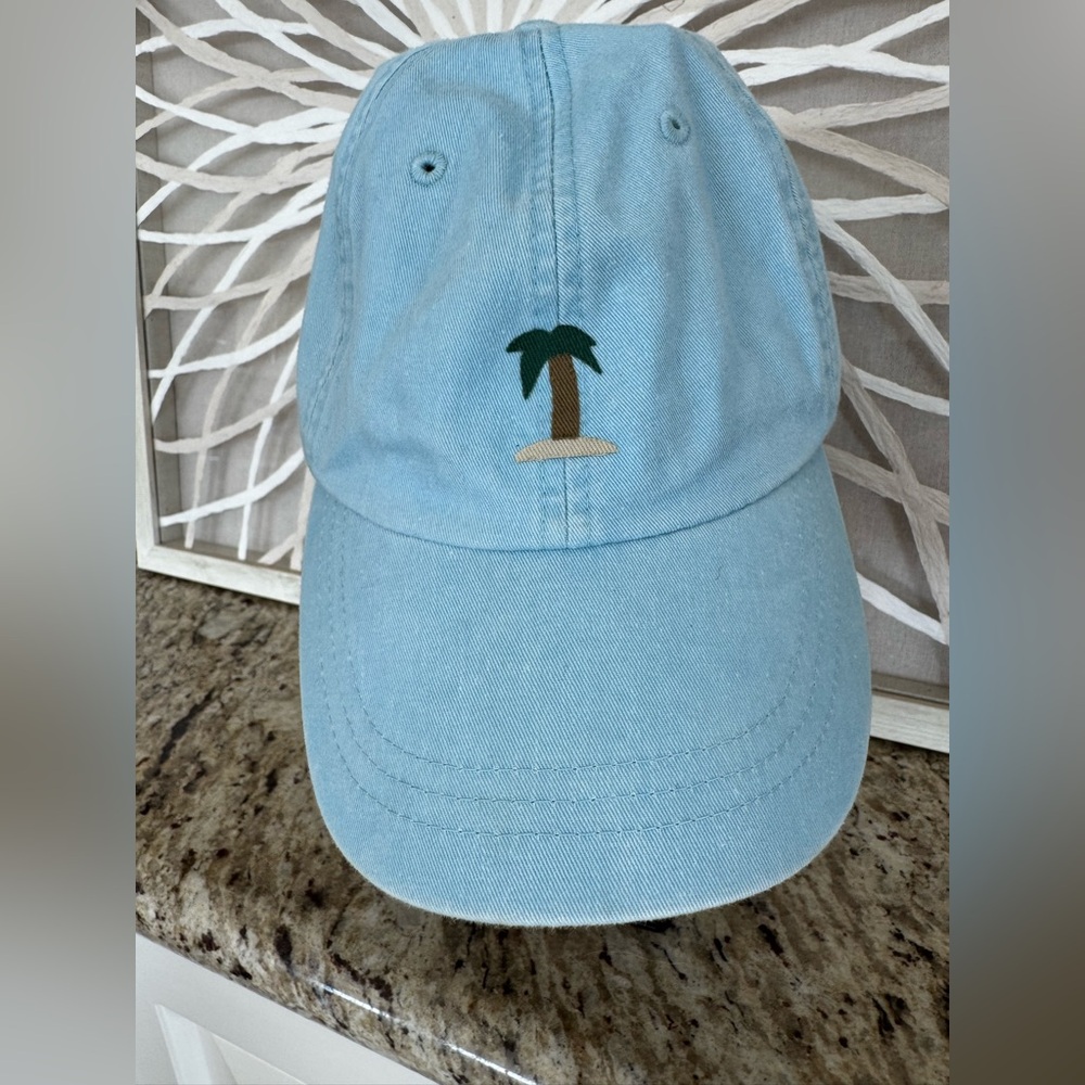 Unbranched Apparel Light Blue Palm Tree Embroidered Dad Cap